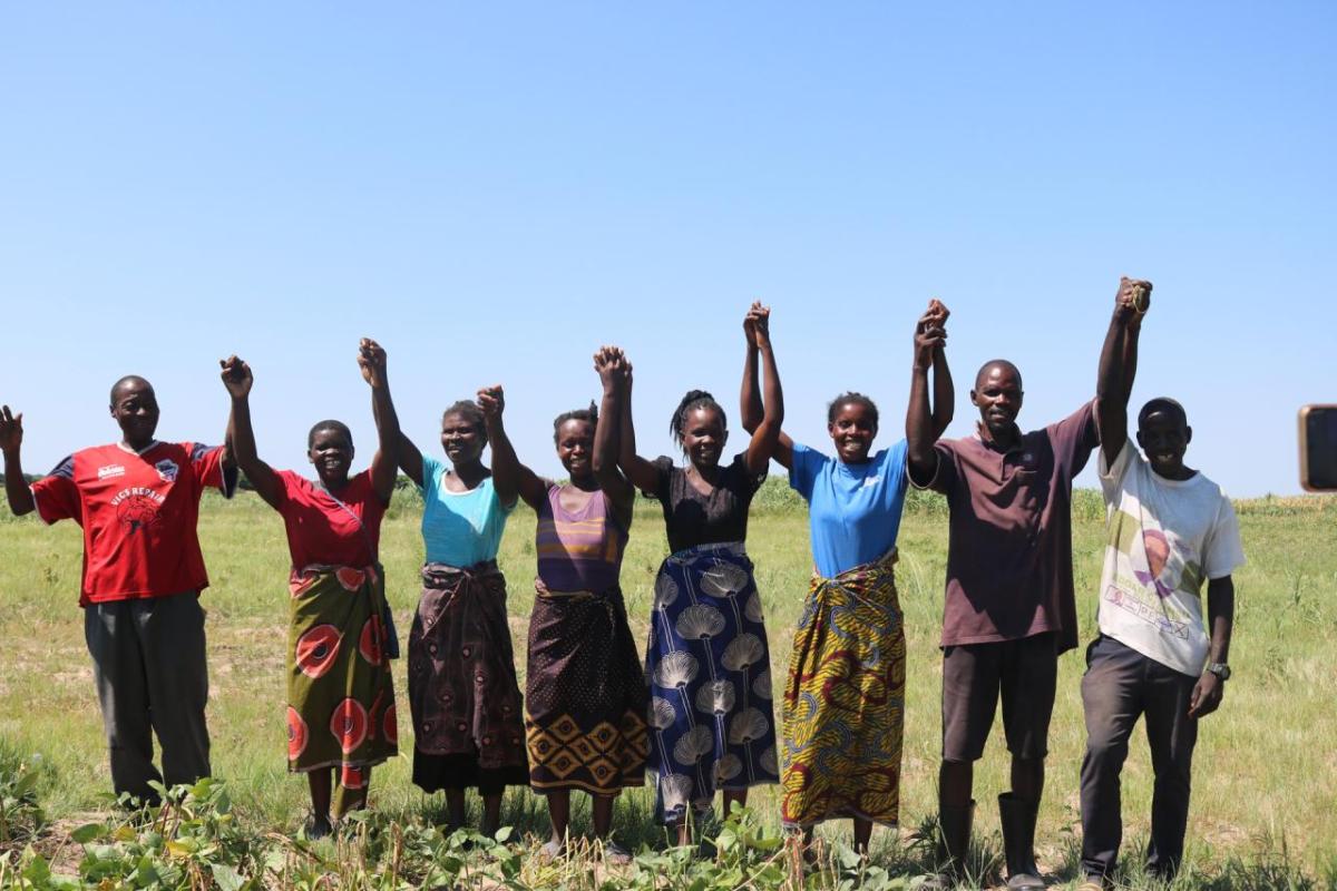 In the Lukanda Agriculture Camp, farmers work together to grow drought-resistant cowpeas, known elsewhere as black-eyed-peas. Photo by: Kenneal Patterson / Action Against Hunger